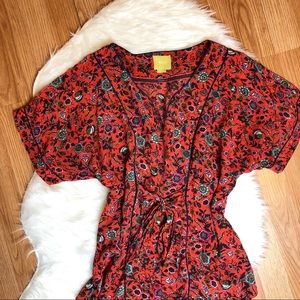 Anthropologie | Maeve Boho Floral Peasant Top